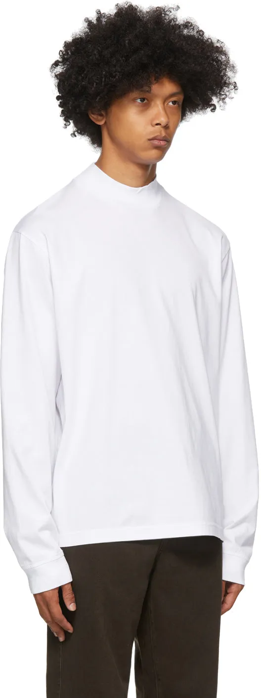 Acne Studios White Mock Neck Long Sleeve T-Shirt