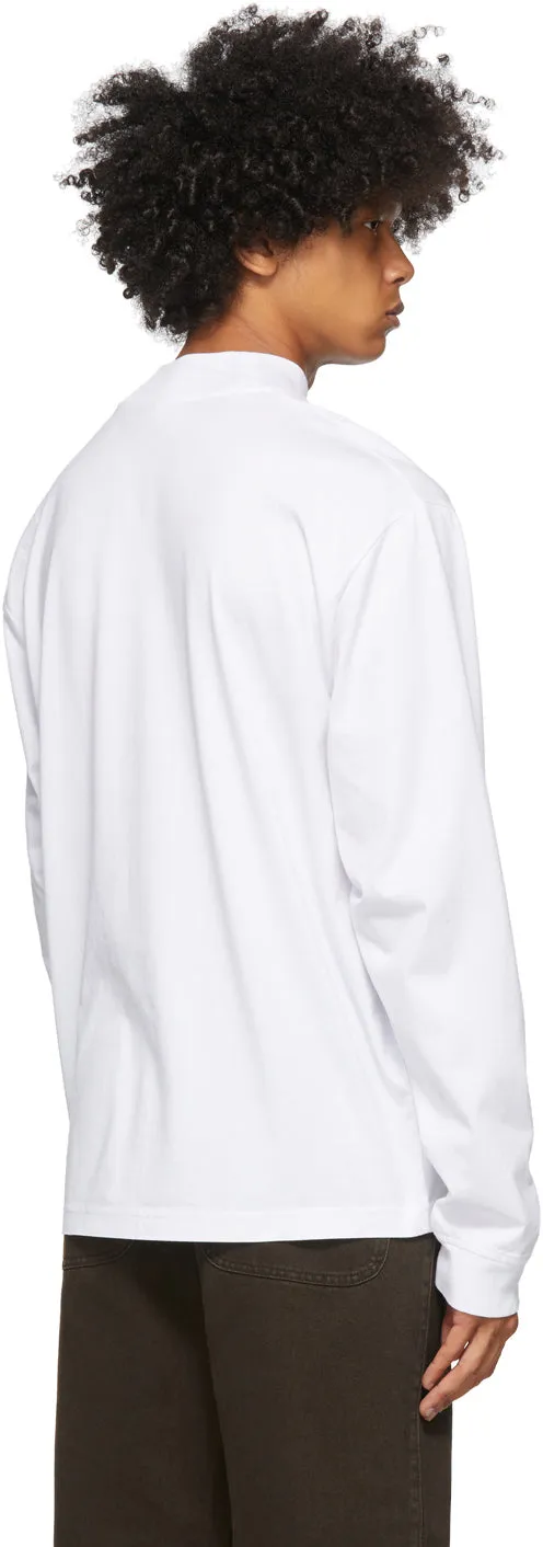 Acne Studios White Mock Neck Long Sleeve T-Shirt