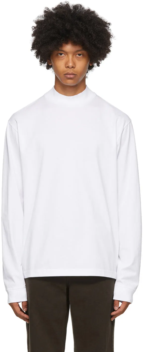 Acne Studios White Mock Neck Long Sleeve T-Shirt