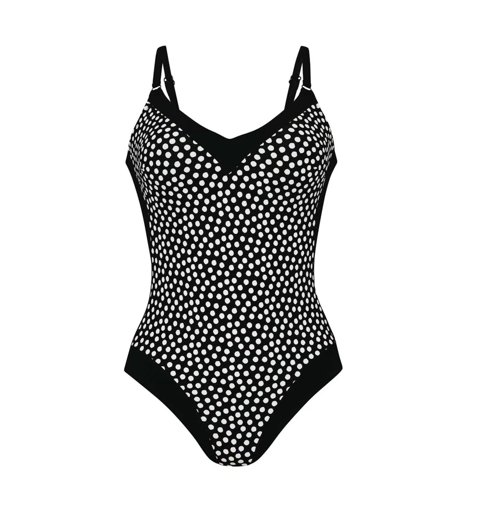 Anita Summer Dot Mabela Slimming One Piece Swimsuit (7790) - Black/White