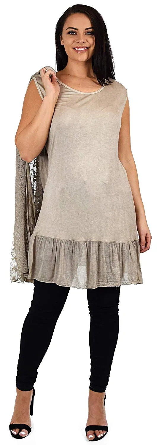 Dare2BStylish Women Plus Size 2 Piece Lace Cardigan Duster Blouse Top Set