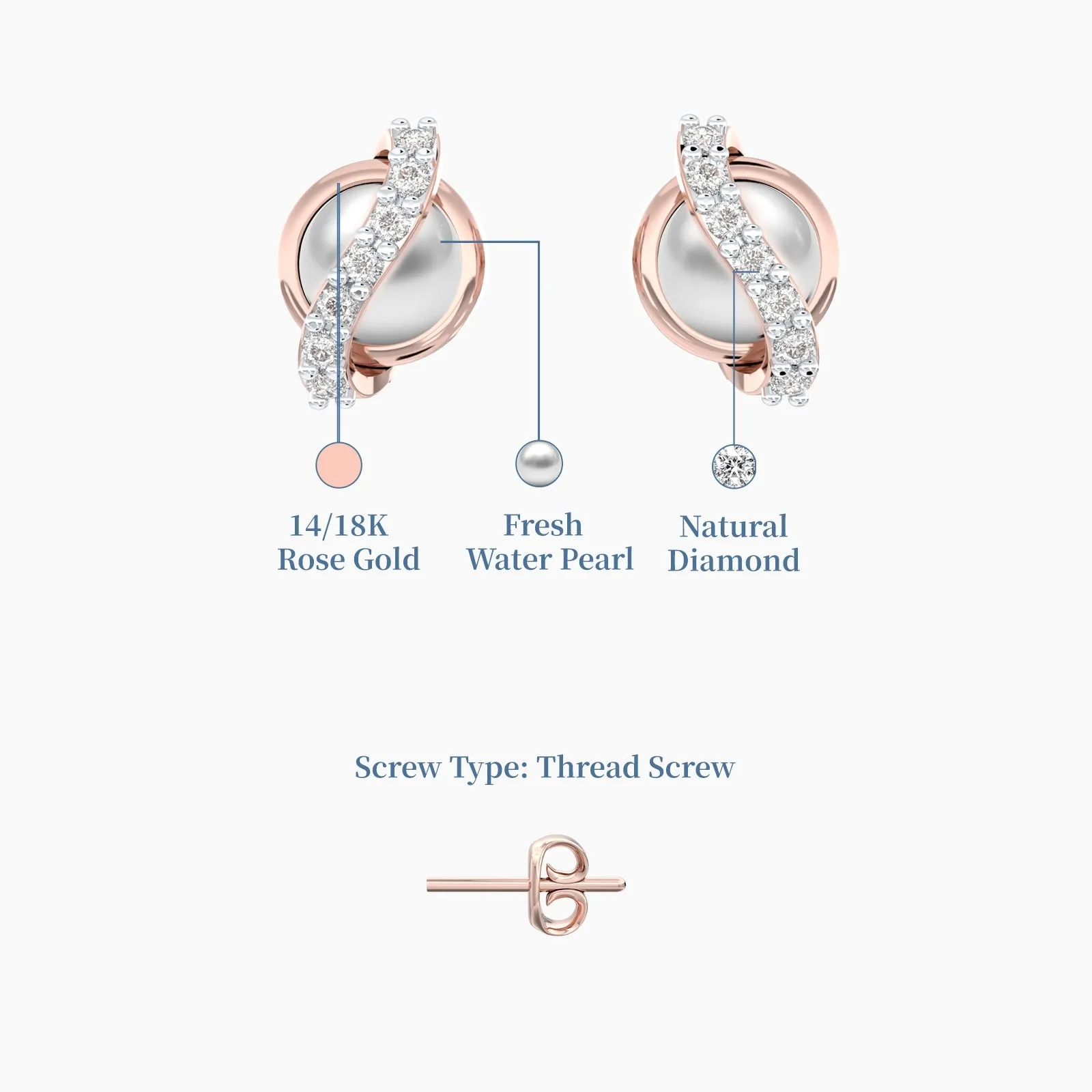 Diamond Cross Pearl Earstuds
