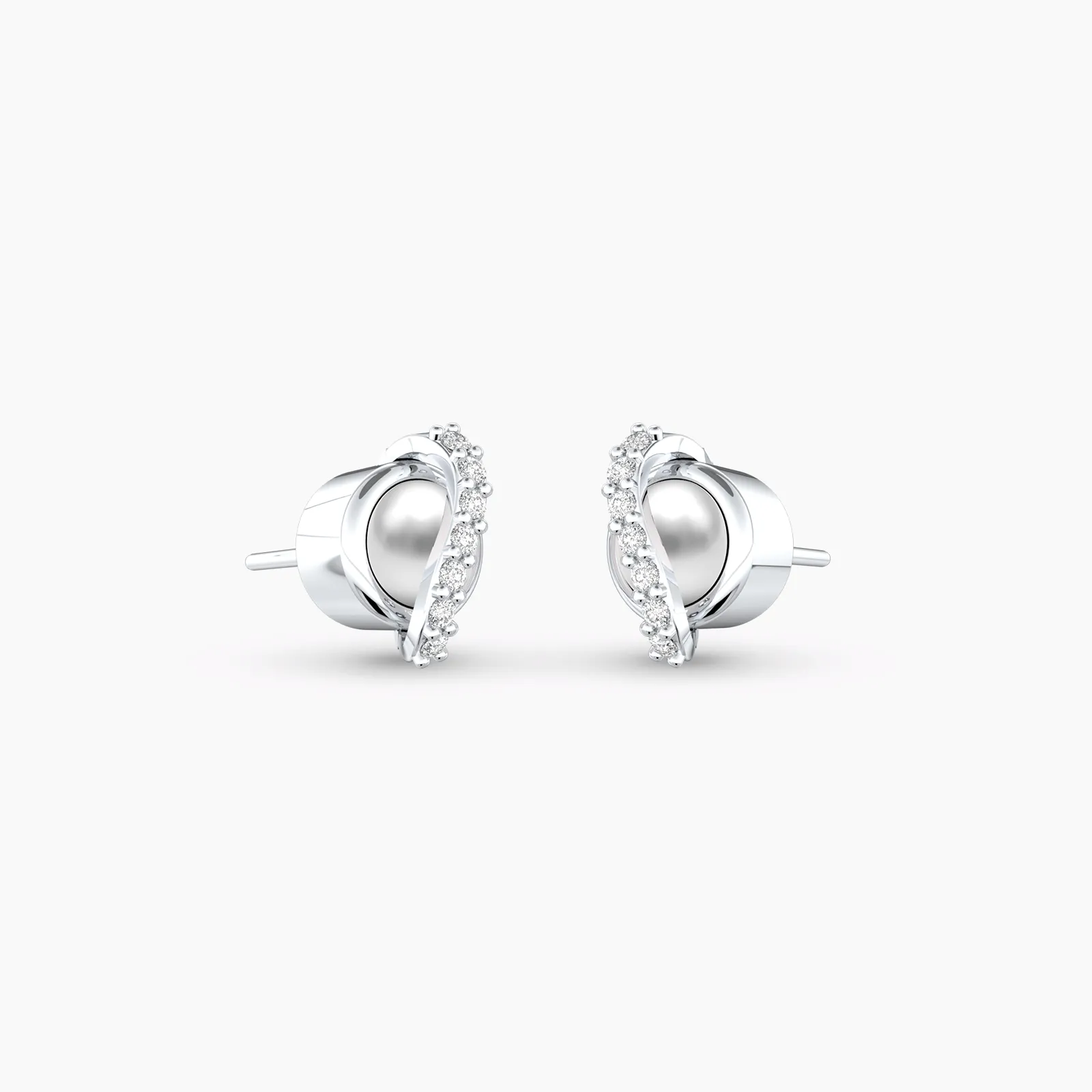 Diamond Cross Pearl Earstuds