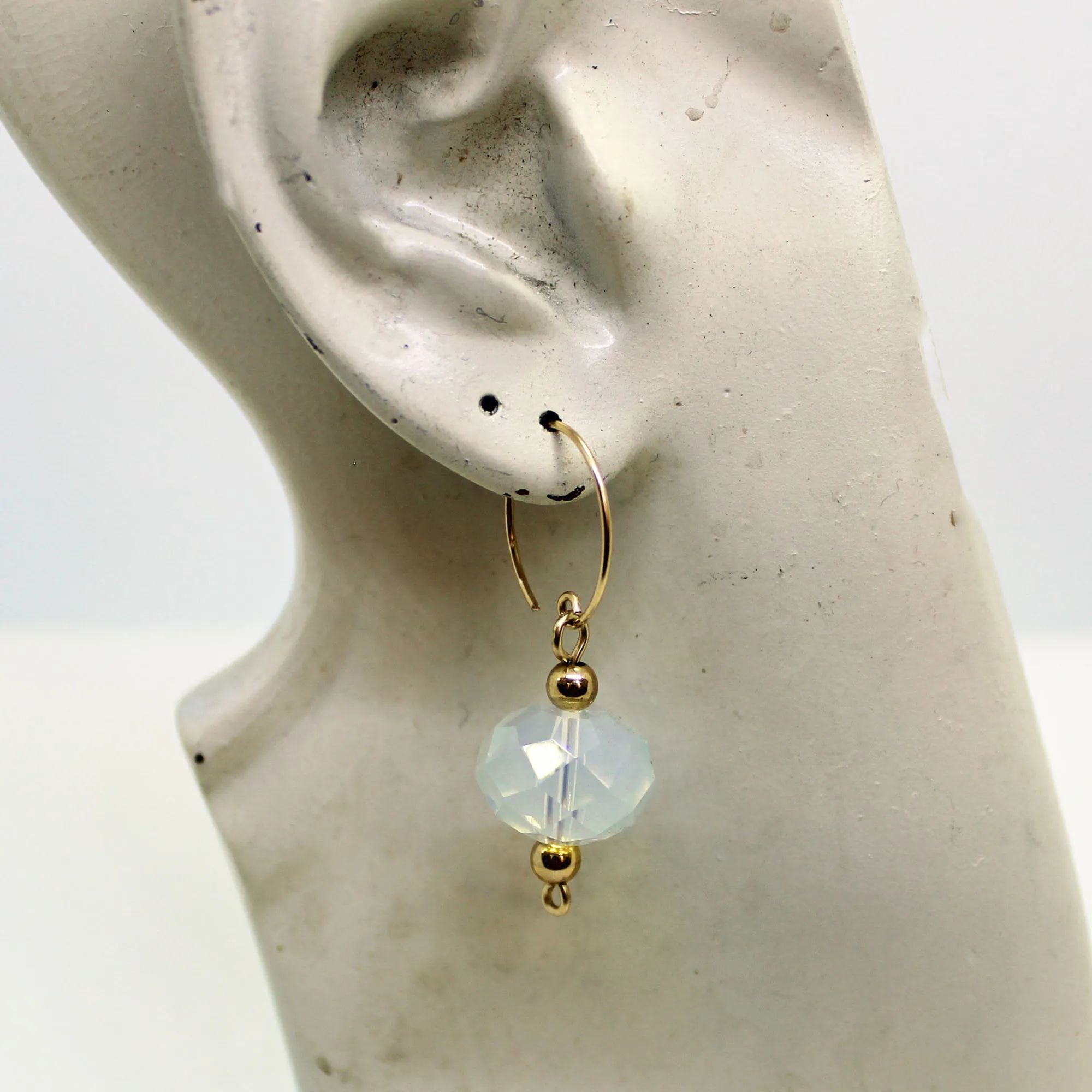 Glowing Fancy Opalite Bead Dangle Earrings