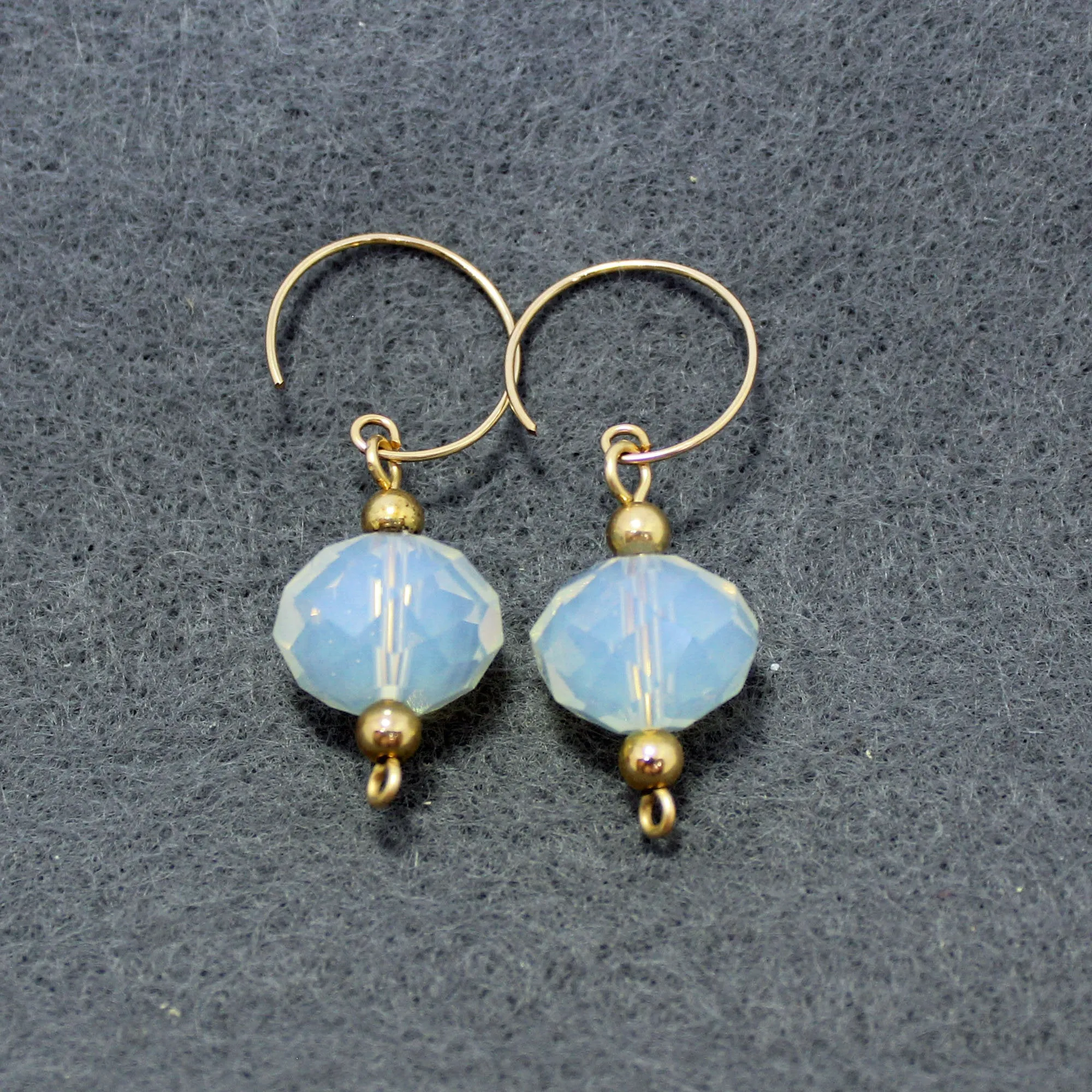 Glowing Fancy Opalite Bead Dangle Earrings