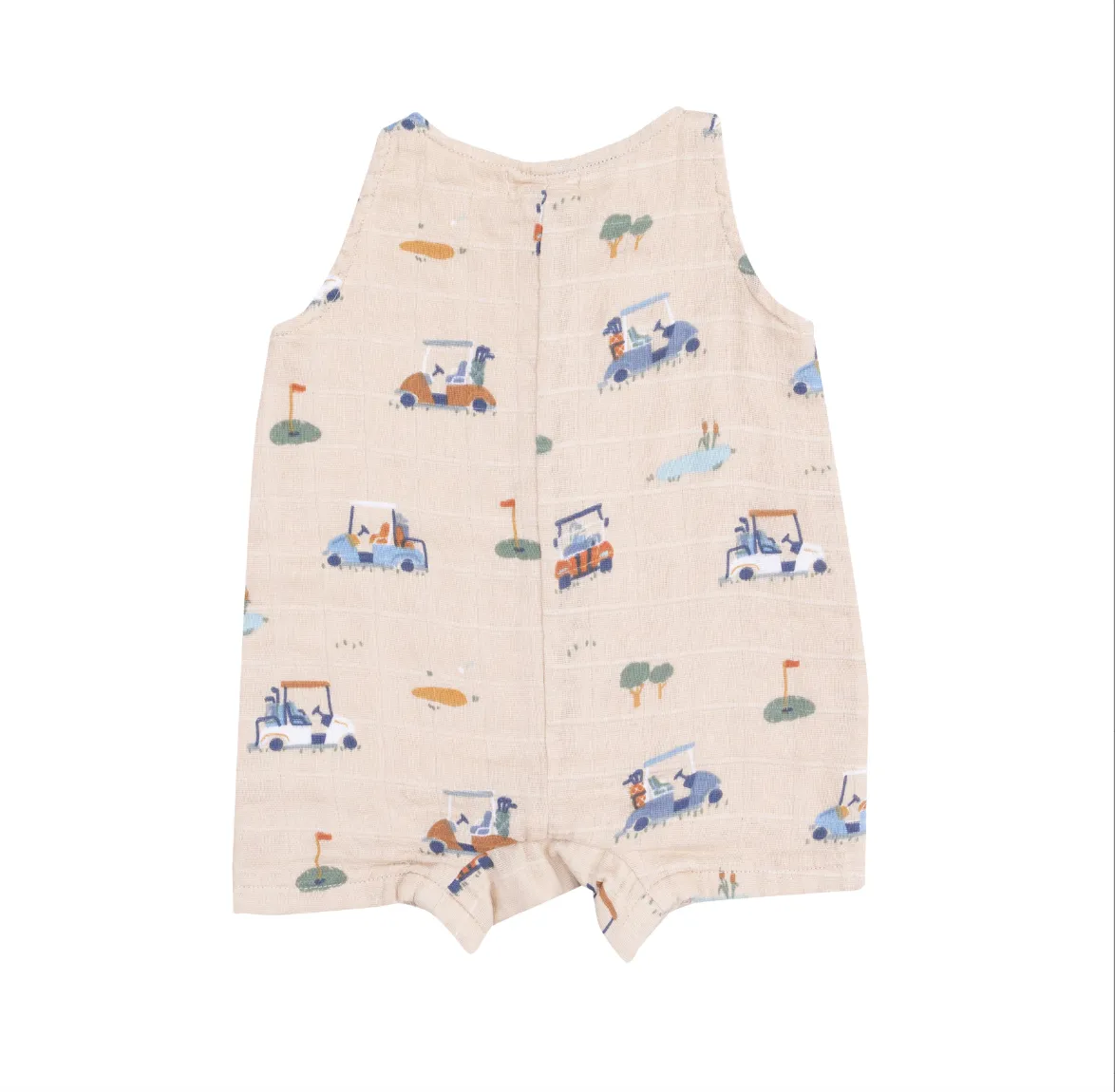 Golf Carts Cuties Sleeveless Shortie Romper Oatmeal