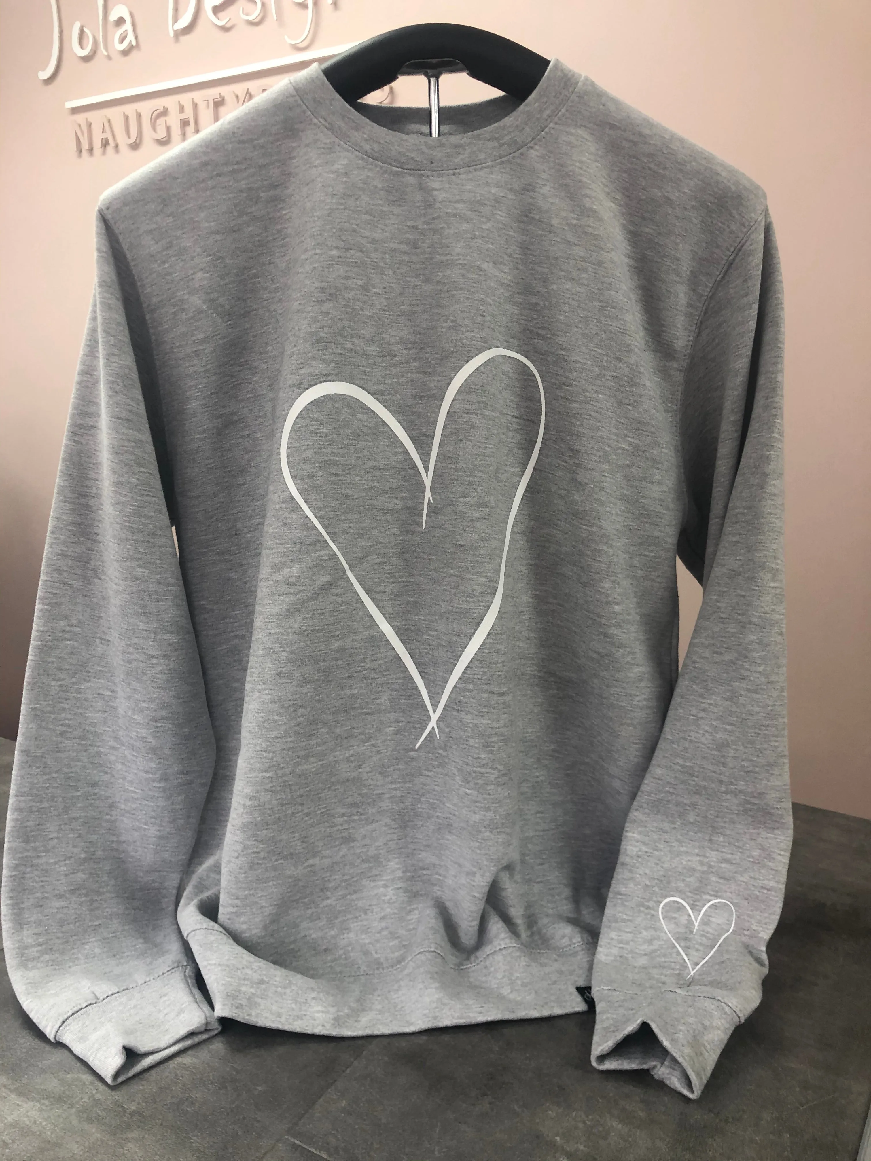 Heart Grey Crew Neck Sweatshirt