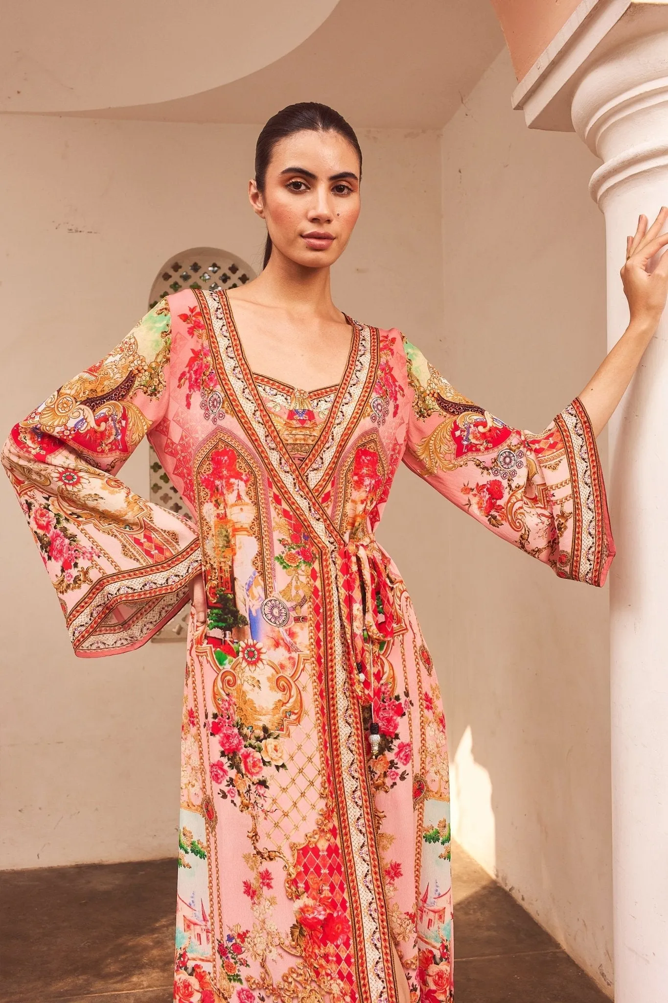PINK CASTLE WRAP DRESS