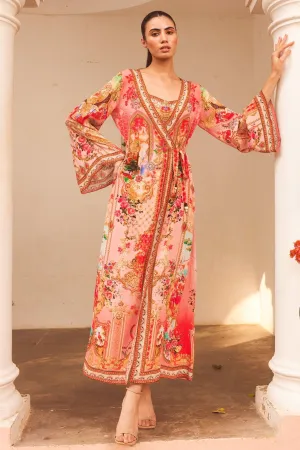 PINK CASTLE WRAP DRESS