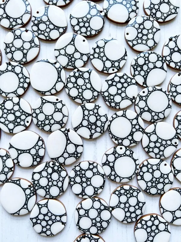SALE | Monochrome Round Dangle Earrings