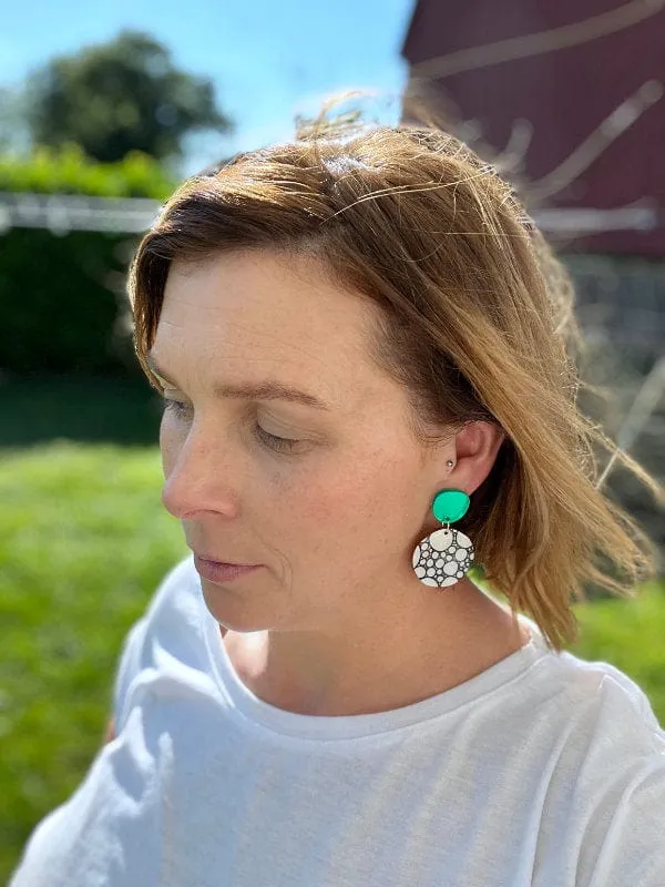 SALE | Monochrome Round Dangle Earrings