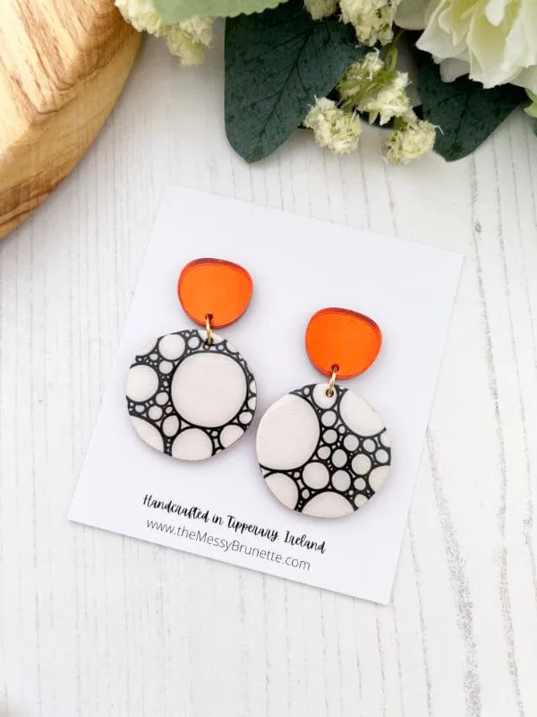 SALE | Monochrome Round Dangle Earrings
