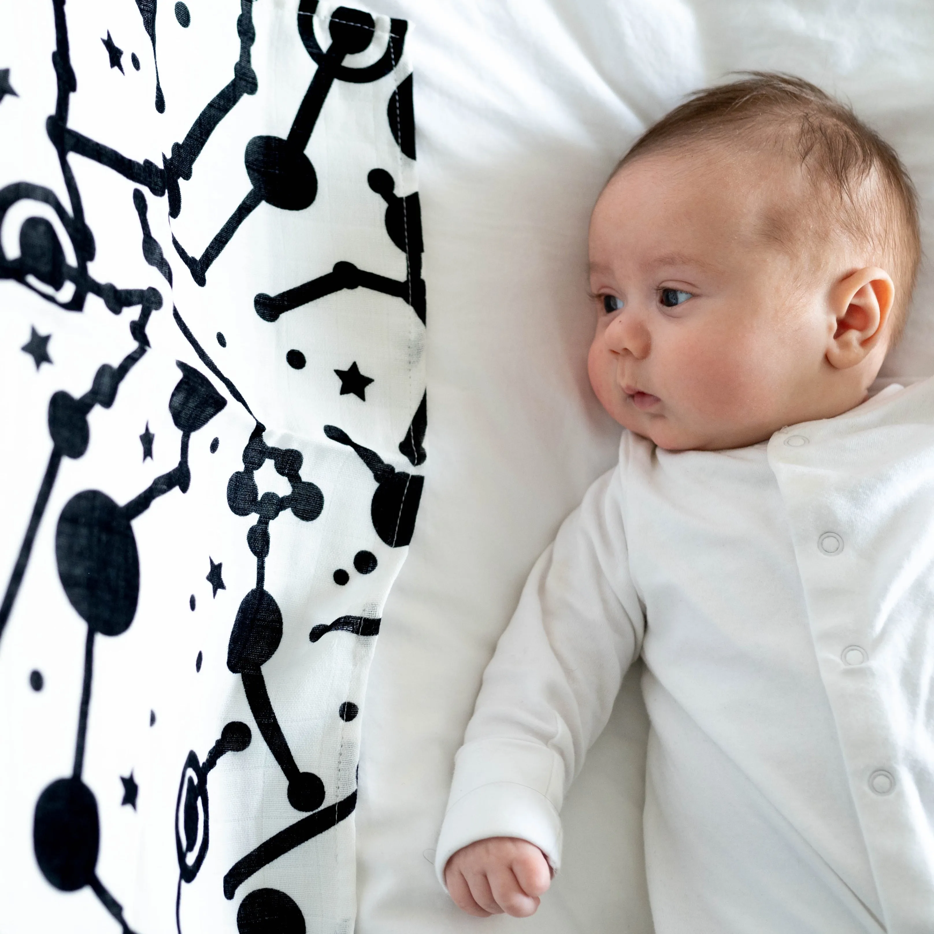 SKY PRINT MUSLIN 3-PACK - for newborn to 4 month old babies