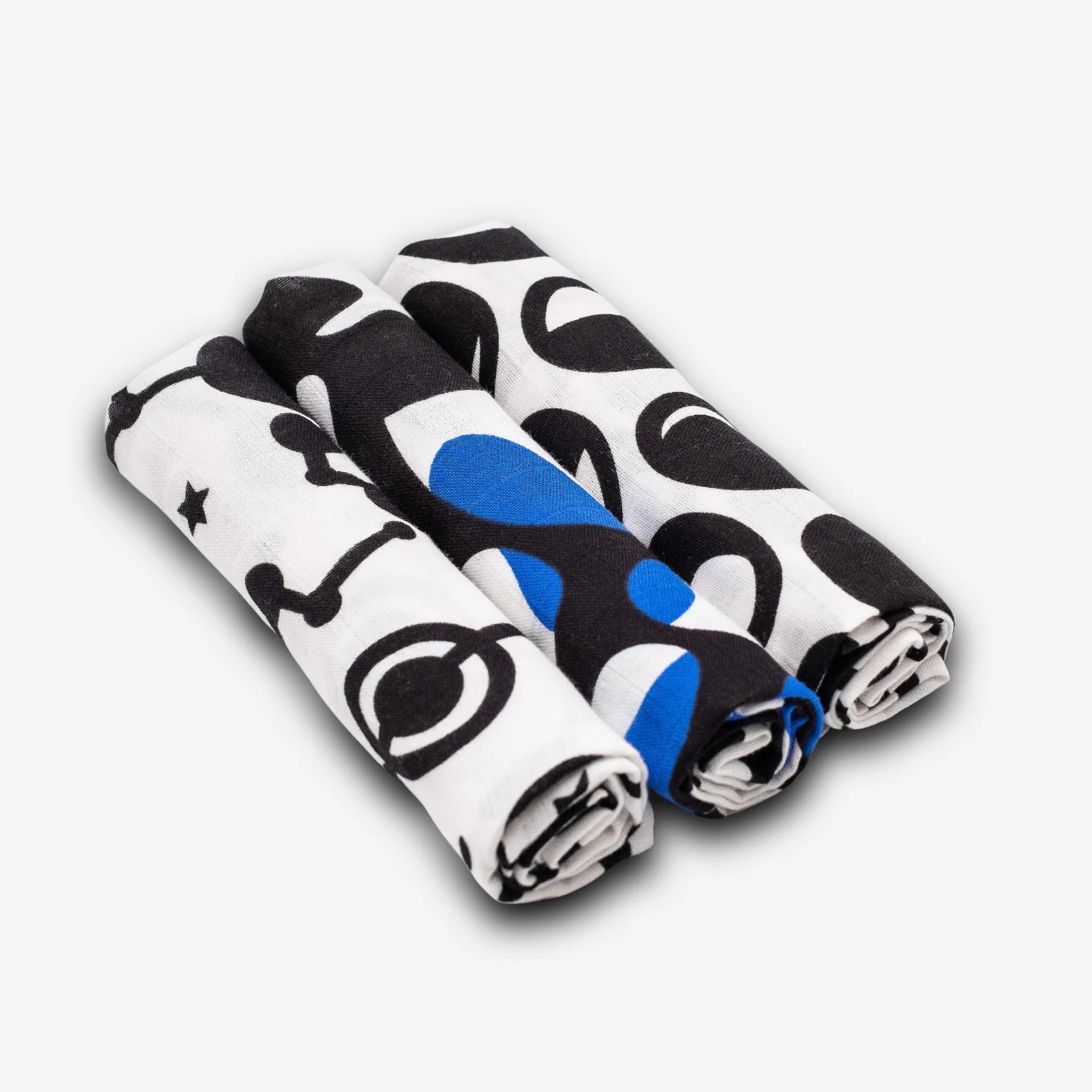 SKY PRINT MUSLIN 3-PACK - for newborn to 4 month old babies