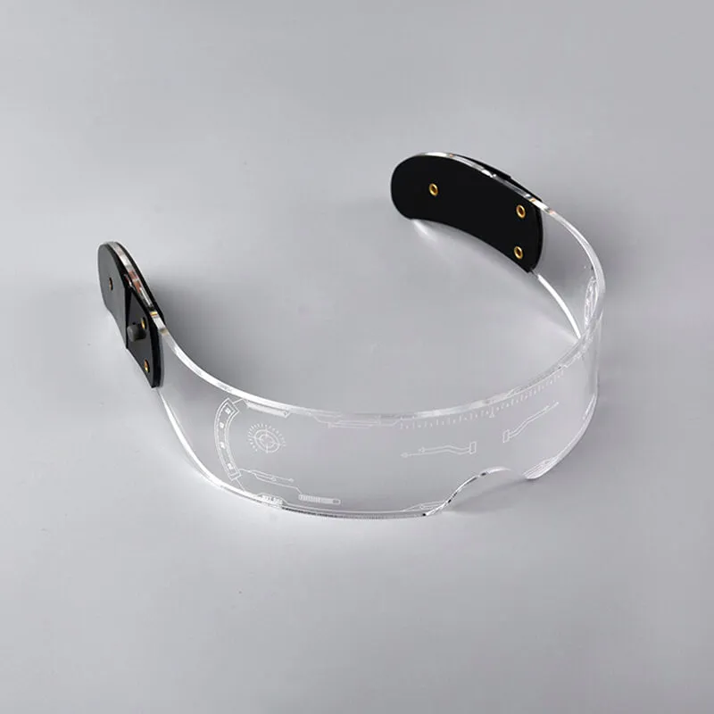 Transparent Cyberpunk Glasses Glowing Sci-Fi