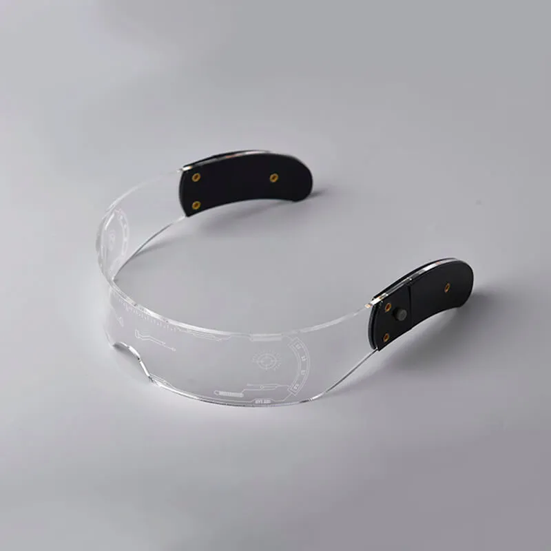 Transparent Cyberpunk Glasses Glowing Sci-Fi