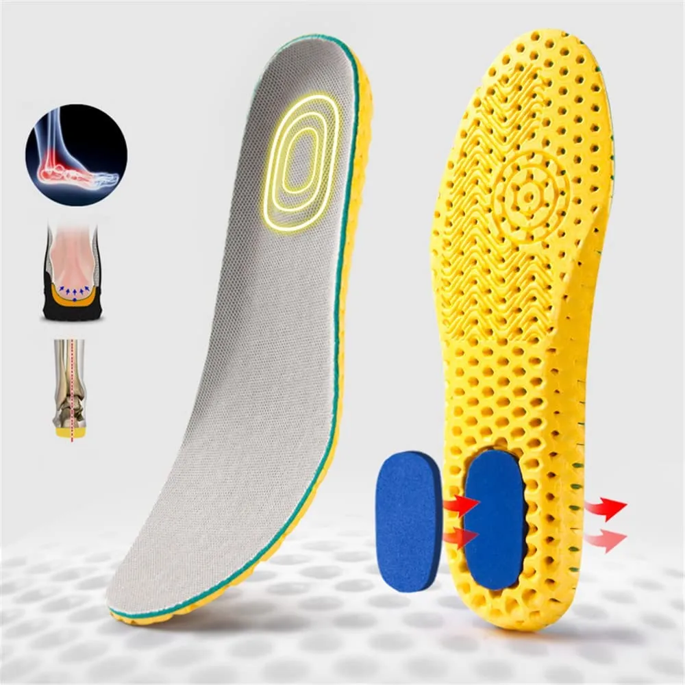 XINIFOOT 3 Pairs Elastic Shock Absorbing Shoe Insoles Breathable Honeycomb Sneaker