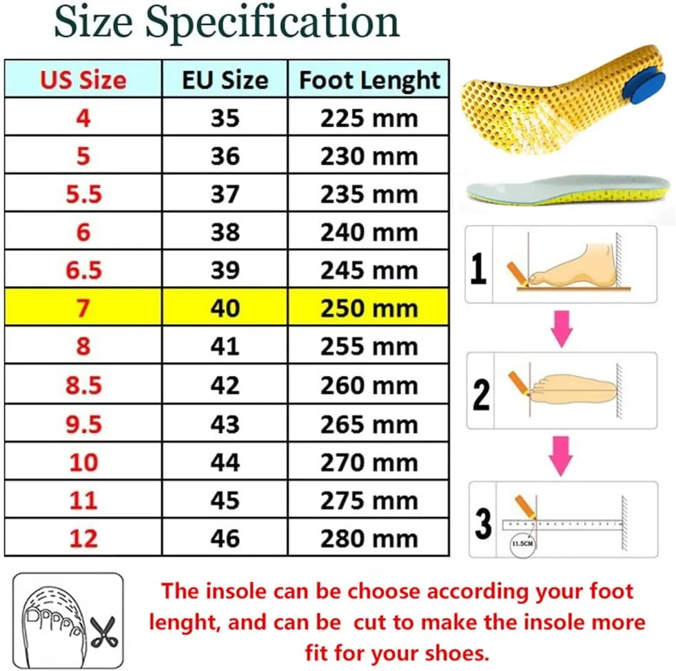 XINIFOOT 3 Pairs Elastic Shock Absorbing Shoe Insoles Breathable Honeycomb Sneaker